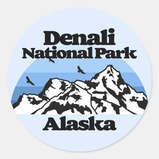 Sticker Rond Le Parc national de Denali (Devant)