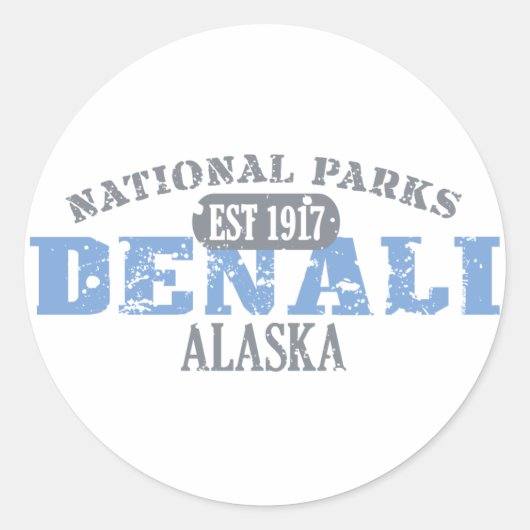 Sticker Rond Le Parc national de Denali (Devant)