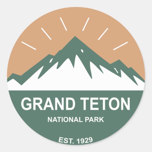 Sticker Rond Le Parc national de Grand Teton (Devant)