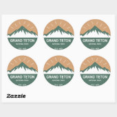 Sticker Rond Le Parc national de Grand Teton (Feuille)