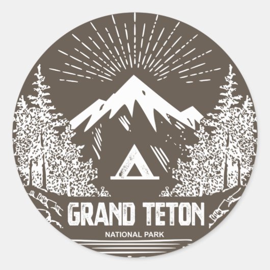 Sticker Rond Le Parc national de Grand Teton (Devant)