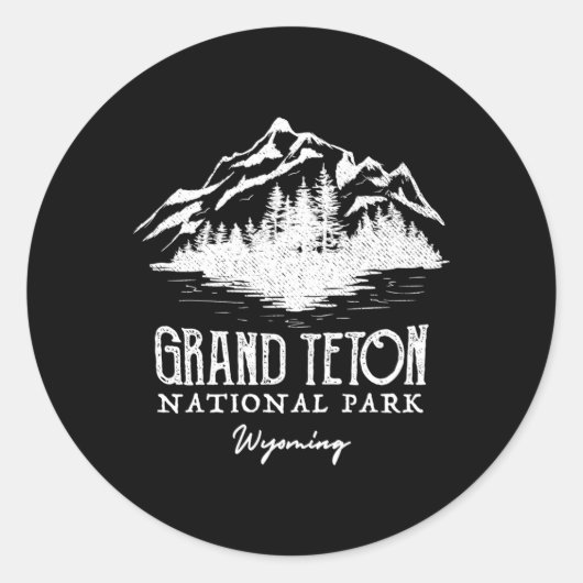 Sticker Rond Le Parc national de Grand Teton (Devant)