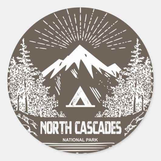 Sticker Rond Le Parc national de North Cascades (Devant)