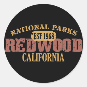 Sticker Rond Le parc national de Redwood
