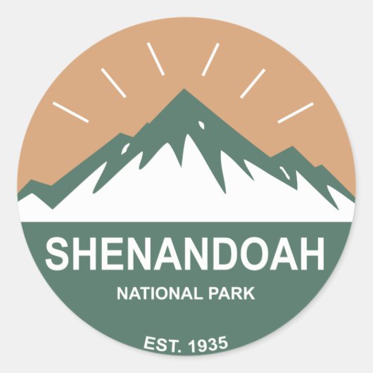 Sticker Rond Le Parc national de Shenandoah (Devant)