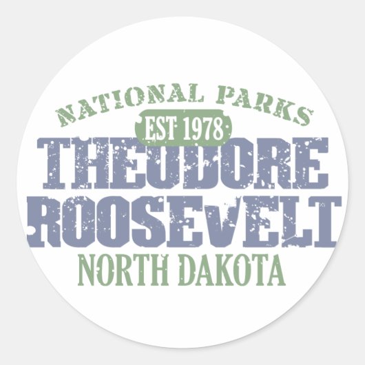 Sticker Rond Le Parc national de Theodore Roosevelt (Devant)