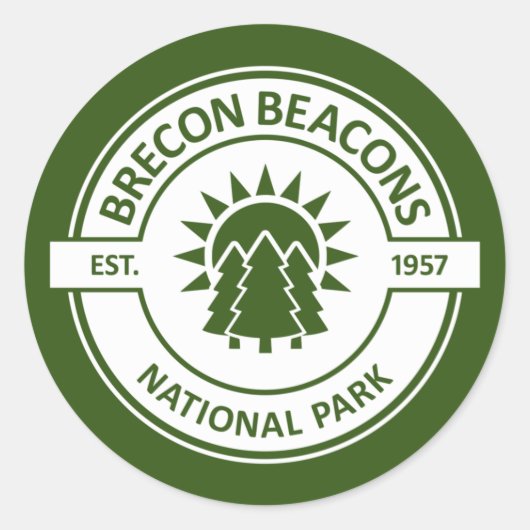 Sticker Rond Le Parc national des Brecon Beacons (Devant)