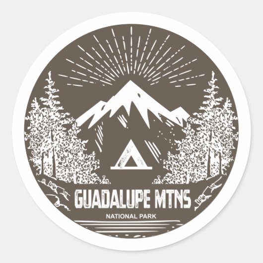 Sticker Rond Le Parc national des Monts Guadalupe (Devant)