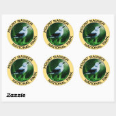 Sticker Rond Le Parc national du Mont Rainier (Feuille)