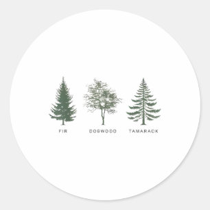 Sticker Rond Le Parc national Vintage de Fir Dogwood Tamarack