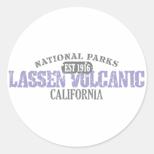 Sticker Rond Le Parc national volcanique de Lassen (Devant)