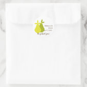 Sticker Rond Le Parfait Pear Pair Mariage Jaune Vert (Sac)