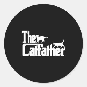 Sticker Rond Le Parrain des Chats Meilleur Papa de Tous les Tem