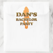 Sticker Rond Le parti de bachelor de Dan (Sac)