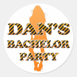 Sticker Rond Le parti de bachelor de Dan