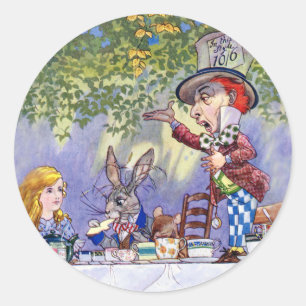 STICKER ROND LE PARTI THÉ MAD HATTERS