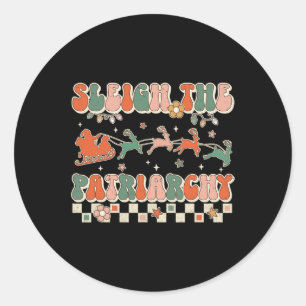 Sticker Rond Le patriarcat féministe féministe Mème Rétro Chris