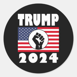 Sticker Rond Le Patriote du drapeau américain Trump 2024 a fait