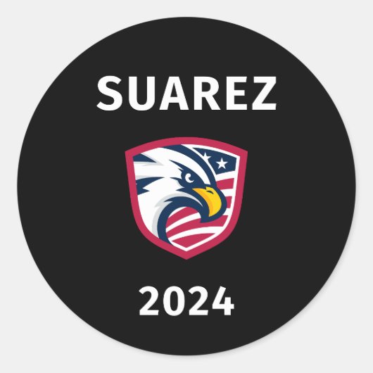 Sticker Rond Le patriotique cool Francis Suarez 2024, aigle éle (Devant)