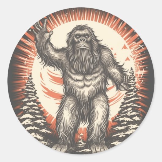 Sticker Rond Le patriotique de Bigfoot (Devant)