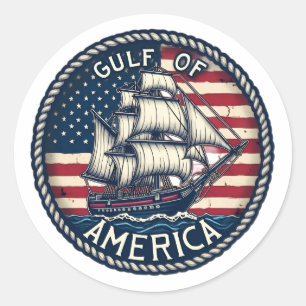 Sticker Rond Le Patriotique Du Golfe Des Etats-Unis