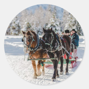 Sticker Rond Le pays des merveilles de l'hiver