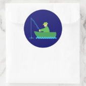 Sticker Rond Le pêcheur (Sac)