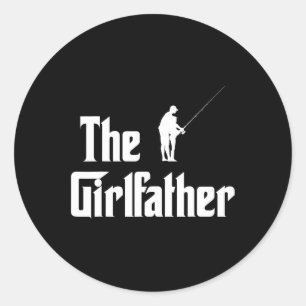 Sticker Rond Le Père Fille Drôle Papa De Fille Pêcheur Père Et