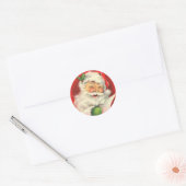 Sticker Rond Le Père Noël avec un clin d'oeil (Enveloppe)