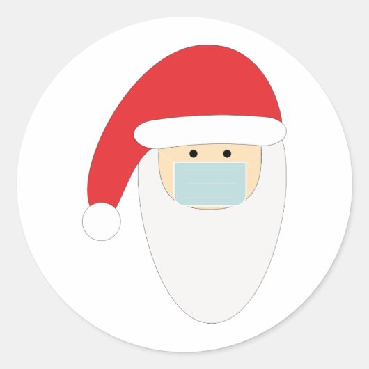 Sticker Rond Le Père Noël dans un masque (Devant)