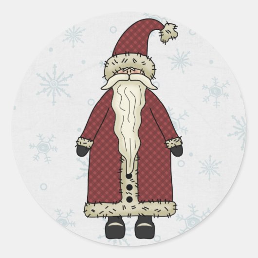 Sticker Rond Le Père Noël en neige (Devant)
