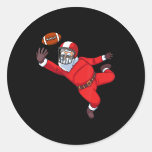 Sticker Rond Le Père Noël joue au football