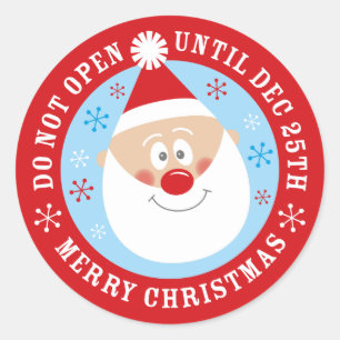 Sticker Rond Le Père Noël N'Ouvre Pas Avant Noël