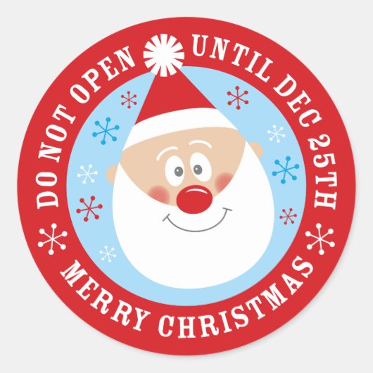 Sticker Rond Le Père Noël N'Ouvre Pas Avant Noël (Devant)