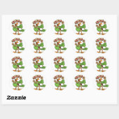 Sticker Rond Le perroquet avec Maracas (Feuille)