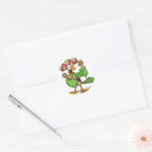 Sticker Rond Le perroquet avec Maracas (Enveloppe)