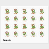 Sticker Rond Le perroquet avec Maracas (Feuille)