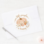 Sticker Rond Le petit citrouille d'automne fête un anniversaire (Enveloppe)