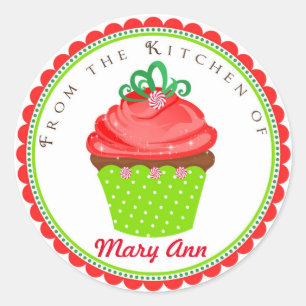 Sticker Rond Le petit gâteau de cuisson de Noël traite des