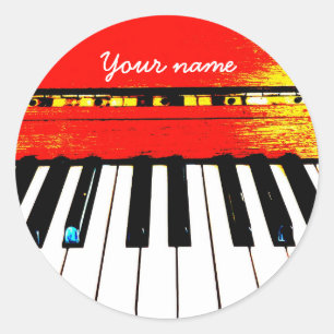 Sticker Rond Le piano personnalisé verrouille l'autocollant