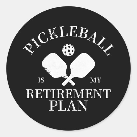 Sticker Rond le pickleball est mon plante de retraite (Devant)