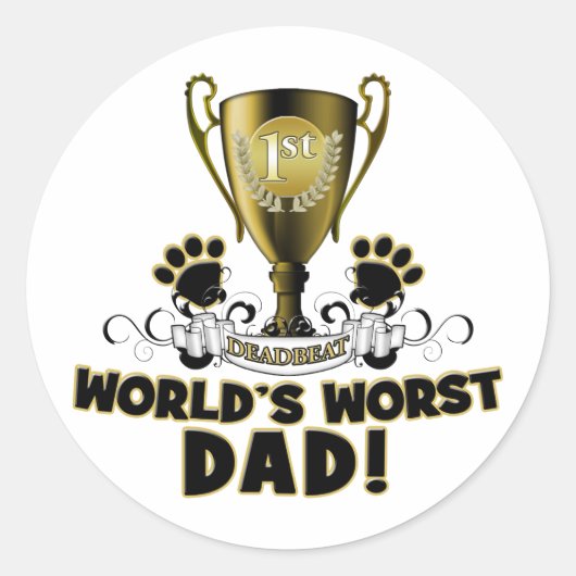 Sticker Rond Le pire papa du monde (Devant)
