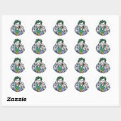 Sticker Rond Le pistolet Joker Points (Feuille)