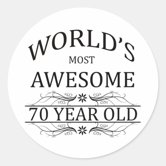 Sticker Rond Le plus génial des 70 ans du monde (Devant)