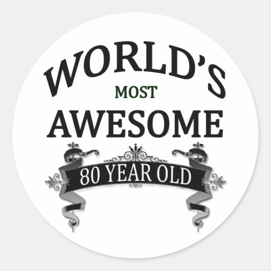 Sticker Rond Le plus génial des 80 ans du monde (Devant)