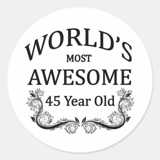 Sticker Rond Le plus génial du monde 45 ans (Devant)