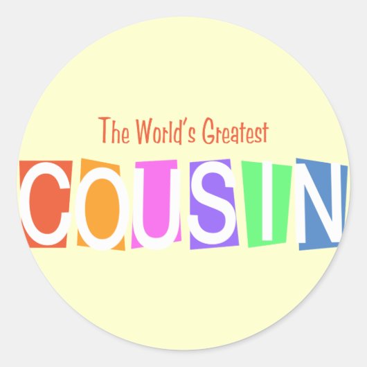 Sticker Rond Le plus grand cousin du monde rétro (Devant)