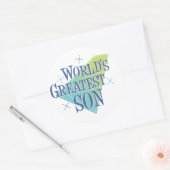 Sticker Rond Le plus grand fils du monde (Enveloppe)