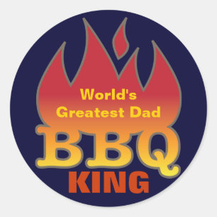 Sticker Rond Le plus grand papa BBQ KING du monde