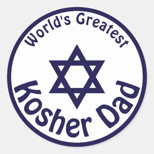 Sticker Rond Le plus grand papa Kosher du monde (Devant)